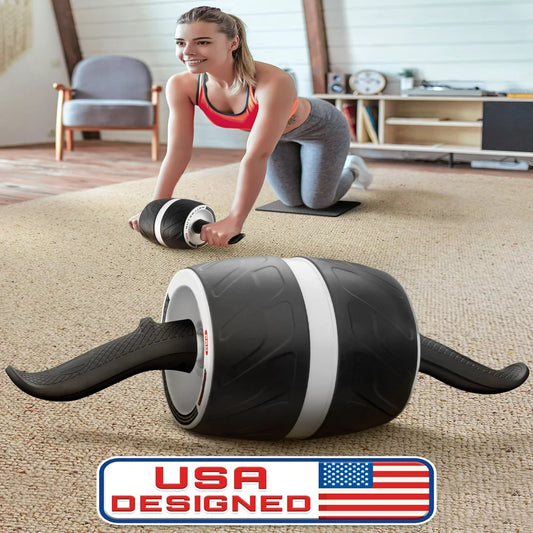 Core Wheel with Knee Mat, Abdominal Exercise Roller Set