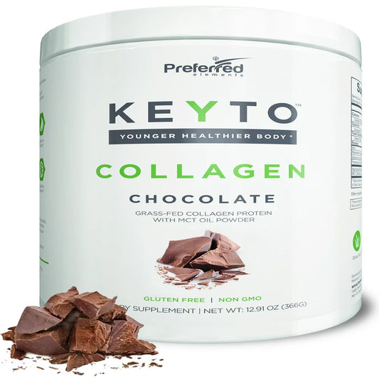 Chocolate Keto Collagen Protein with MCT Powder - Low-Carb Diet Support, 12.91 oz